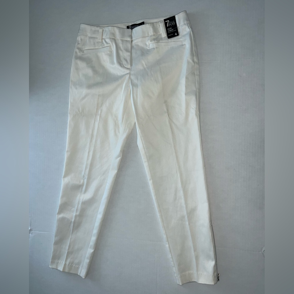 NWT New York & Company 7th Avenue Slim Ankle White Pants Size 4